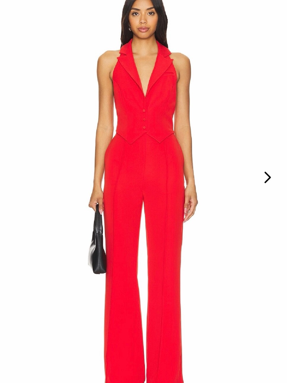 Lovers + Friends Red Tailored Halter Vest Jumpsuit